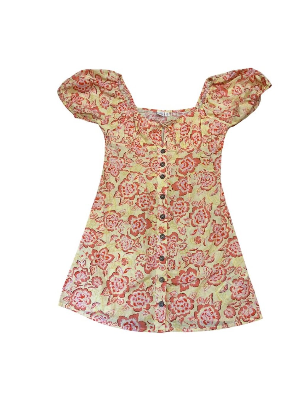 Billabong‎ X Wrangler Far Away Floral Mini Dress Women's Size Large Cotton Linen